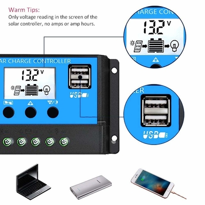Регулятор 12V регулятора дисплея LCD солнечный/USB 5V 24V 60A 50A 40A 30A 20A 10A PWM