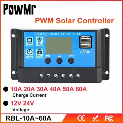 Регулятор 10A 20A 30A 40A 12V 24V 36V 48V управлением панели обязанности PWM солнечный