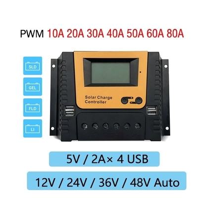 Регулятор 10A 20A 30A 40A 12V 24V 36V 48V управлением панели обязанности PWM солнечный
