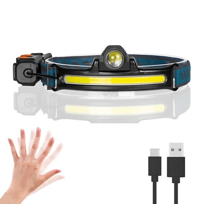 USB перезаряжаемый индукционный налобный фонарь Zoom COB светодиодный налобный фонарь встроенный аккумулятор фонарик многофункциональный 6 режимов налобный фонарь